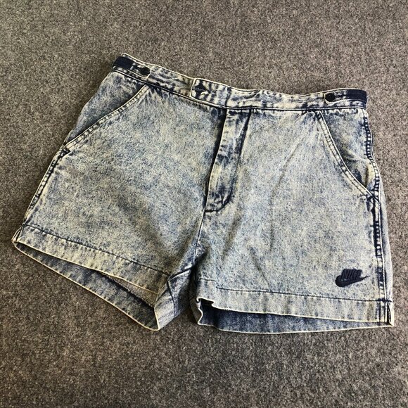 Nike Shorts Mens 34 Blue Challenge Court Andre Agassi Denim 3" Inseam Jorts 90s - Picture 1 of 12